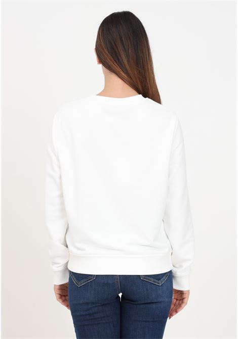 White women's crewneck sweatshirt with logo embroidery ELISABETTA FRANCHI | MD00446E2360